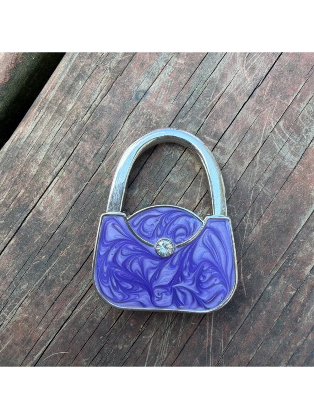 Purple Swirl Purse-Shaped Foldable Bag Hanger